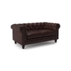 Winchester 2 Seater Half Leather Sofa in Chocolate Colour