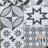 Luxe Home Geometric Design Combo Kitchen Runner Mat - Grey (116x36 & 58x36 cm PC-2)