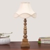 Devansh Off-White Cotton Vintage  Lamp With Wood Base ((12X12X23.25)