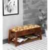 Vermount Shoe Rack With Seating In Teak Finish