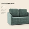 Kobi 2 Seater Fold Out Sofa Cum Bed in Speckled Teal Colour with topper