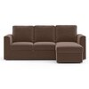 Kowloon Sectional 3 Seater Pull Out Sofa cum Bed In Daschund Brown Colour