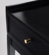 Harmful Solid Wood Bedside Table in Black Finish