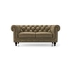 Winchester 2 Seater Luxury Italian Leather Sofa In Antique Moss