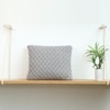 Crest Light Grey Knitted Cushion Cover  16X16 Inches