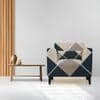 1 Seater Navy Cubes Sofa Cover