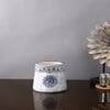 White and Blue Embroidered Ceramic Vase