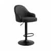 Doe Buck Faux Leather Adjustable Bar Stool in Black Colour