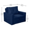 Eden  Pull Out Sofa cum Bed  in Navy Blue Colour