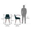 Dane Solid Wood Dining Table 6 Seater with 6 Rickman Lounge Chairs (Finish: Honey, Colour: Jade Blue)