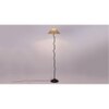 Elsa Beige Natural Fiber Floor Lamp with Black Iron Base