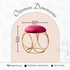 Lush Velvet Ring Metallic Stool in Maroon Color Set of 2