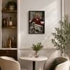 The Castle Decor Gentleman Red Suit Cocktail Wall Art Framed Painting 20x30 Inch