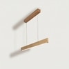 Slimline 36 Beige Solid Wood Single Hanging Light