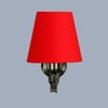 Devansh Metal Electric Wall Light in Antique Gold Colour with Red Shade Count of 1 Light