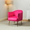 Celeo Solid Wood Accent Chair in Pink Colour