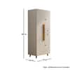 Hexa Red Wooden 2 Door Wardrobe with Drawer and Hanging Space in Frosty White Colour
