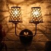 Devansh Metal Electric Wall Light in Gold Colour with Black Shade Count of 2 Lights