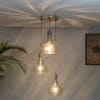 Optica 3 Light Amber Glass Round Hanging Pendant Light