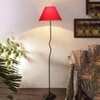 Rain Red Cotton shade with Iron floor lamp