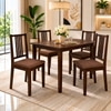 Monterey 4 Seater Dining Set with 4 Chairs (Rubberwood, Dark Cappuccino Finish)