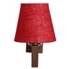 Devansh Solid Wood Electric Wall Light in Maroon Colour with Maroon Shade Count of 1 Light