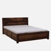 Aranya Hydraulic Solid Wood Bed King Size in Provincial Teak Finish