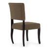 Aavya Solid Wood Dining Chair Set Of 1 In Mahogany Finish & Brown Fabric Colour