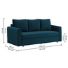 Melano 3 Seater Velvet Pull-Out Sofa Cum Bed in Teal Blue colour
