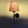 Devansh Metal Electric Wall Light in Black Colour with Beige Shade Count of 1 Light