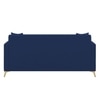 Convil Velvet L Shape 4 Seater Sofa in Navy Blue Color