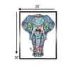 White Brown Wooden Elephant Folk Canvas Wall Prints Canvas Wall Prints Set of 1 Multicolor Matte