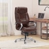 Ettorez Elegant High Back Leatherette Office Chair In Brown Colour
