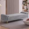 Arvia Velvet 2 Seater Ottoman Bench in Grey Color