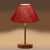 Devansh Maroon Jute Table Lamp With G Natural Wood Base & Steel Pipe (10X16.25 Inches)-36