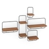 Jasper Set Of 5 Wall Shelves In Amber Walnut Finish