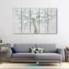 The Castle Decor 3D Green Flower Tree Wall Art Set of 5 27x48 Inch