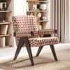 Chandigarh Lounge Chair in Crimson Floral Buti Colour