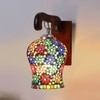Devansh Solid Wood Electric Wall Light in Brown Colour with Multi Shade Count of 1 Light