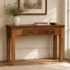 Bartram Sheeham Wood Console Table in Provincial Teak Finish With 2 Drawer