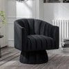 Morrow Swivel Solid Wood Round Chair in Black Colour