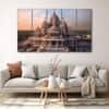 The Castle Decor Ram Mandir Ayodhya Wall Art Set of 5 Digital Painting 27x48 Inch (Style 2)