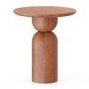 Takai Solid Wood Side Table In Red Cedar Finish