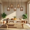 Oblique 5 Series Brown Solid Wood Cluster Hanging Light