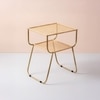 Rattan Iron Side Table in Gold Colour