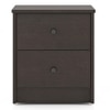 Hazel Engineered Wood Bedside Table in Dark Wenge Finish