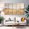The Castle Decor Kerala Beach Wall Art Set of 5 Digital Painting 27x48 Inch