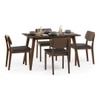 Lawson 6 Seater Dining Table Set (Chair Colour- Dark Brown, Finish- Walnut)