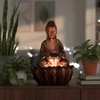 Copper Fiber Glass George Lotus Buddha Indoor Water Fountain