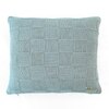 Square Check Blue Daisy Knitted Cushion Cover  16X16 Inches